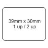 39 X 30mm 1up 2up Thermal Blank Labels Per 1000